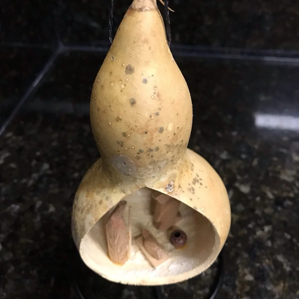 Vintage Nativity Gourd‎ Christmas Tree Ornament Folk Art